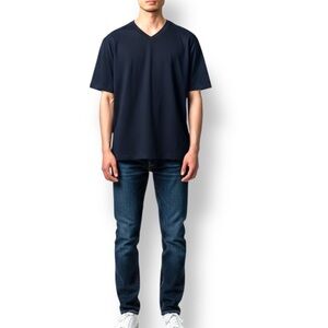 4/$20 H&M Basic Black V-Neck Short Sleeve Tee Shirt US M